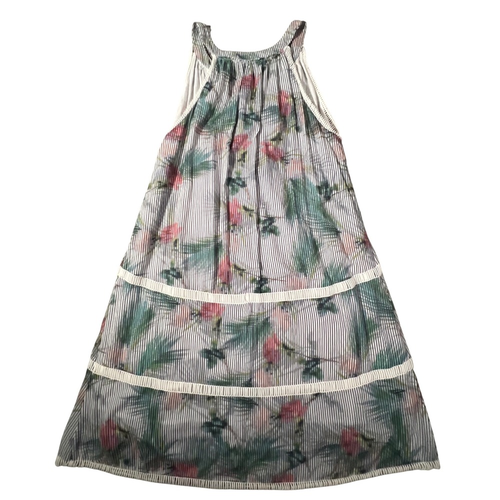 Joe's‎ Collection Dress Womens Large Palm Floral Striped Tassel Boho D17EAD4378 - Picture 2 of 9